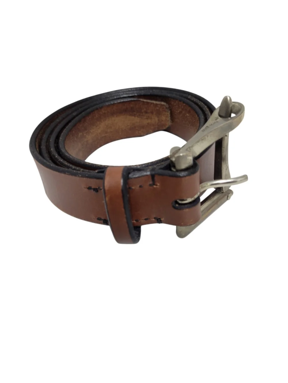 Ledbury Wiley Belts Firemans Buckle Men Size 36 Brown Leather Width 1.5